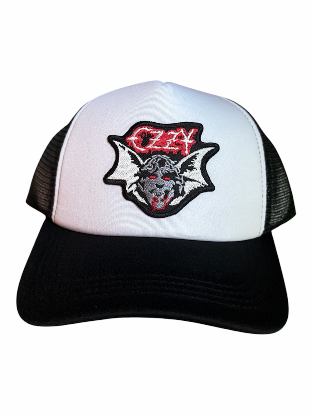 Ozzy Osbourne Black and White trucker hat. The adjustable new.